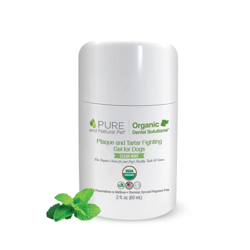 Pure & Natural Dental Plaque and Tartar Fighting Gel for Dogs (Clean Mint - 2fl oz)
