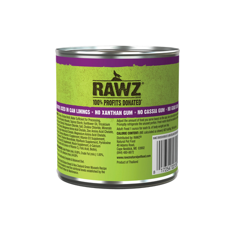 Pechuga de pollo RAWZ D/músculos verdes de Nueva Zelanda desmenuzados en caldo, 12,5 oz