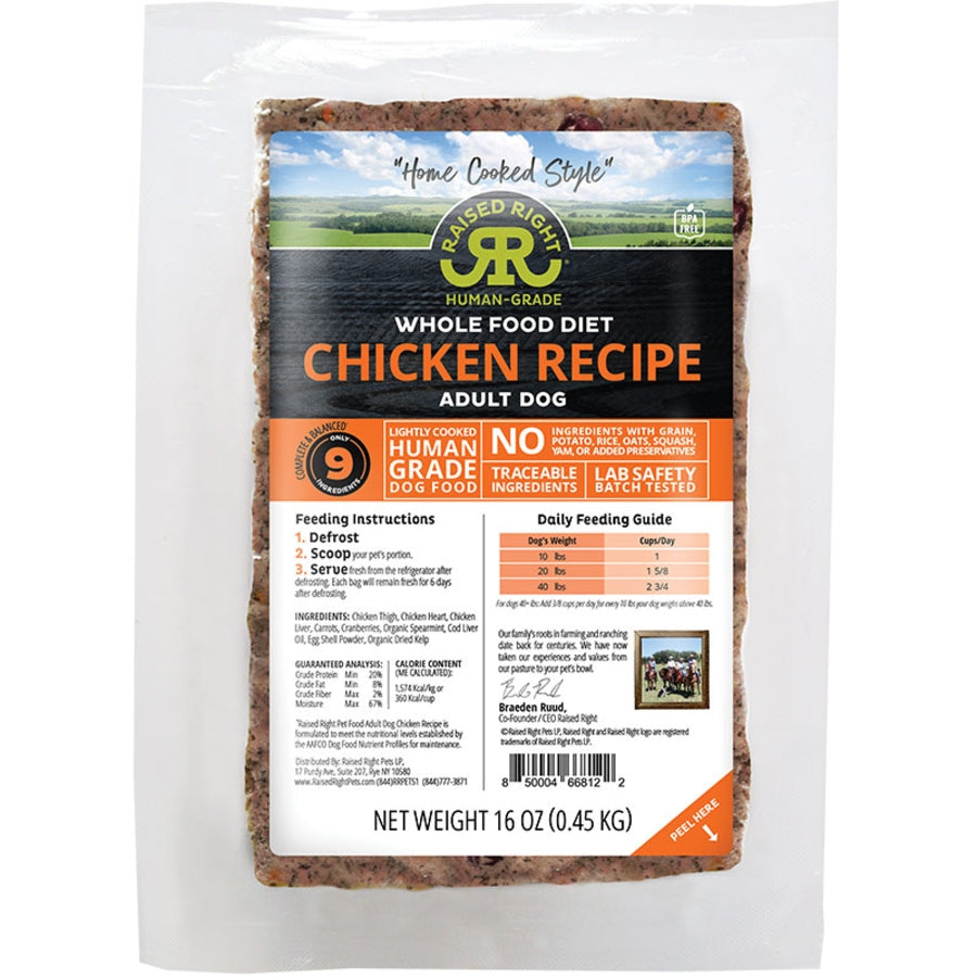 Pollo adulto congelado de 1 libra criado correctamente