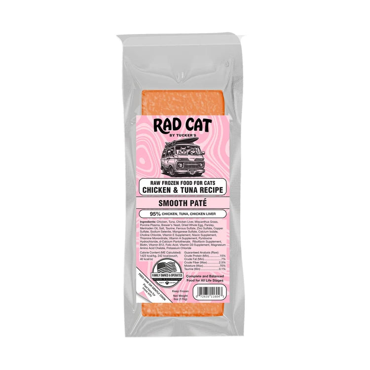 Rad Cat By Tucker's Chicken & Tuna Pate Raw Frozen Food for Cats (6oz)
