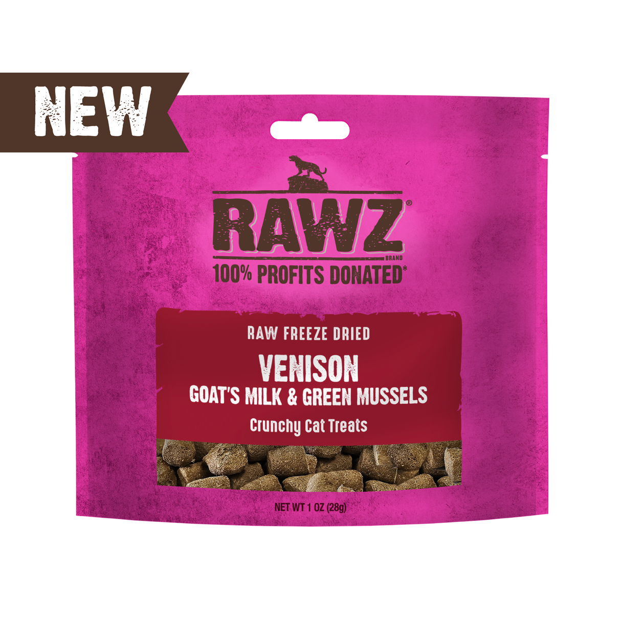 Rawz Cat Treat Freeze Dried Venison Goat's Milk & Green Mussels 1oz