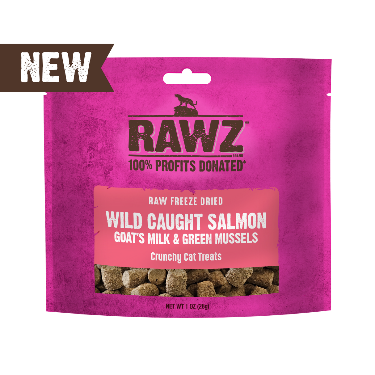 Rawz Cat Treat Freeze Dried Wild Caught Salmon Goat's Milk & Green Mussels 1oz