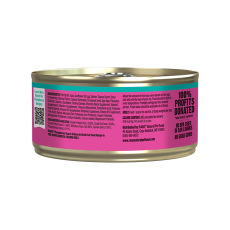 Rawz Low Phosphorus Tuna & Salmon Pate Wet Cat Food (5.5oz can)