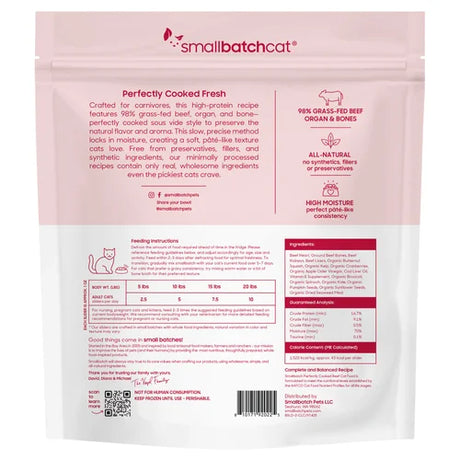 SmallBatch Cat Frozen Food Perfectly Cooked Beef 2lb