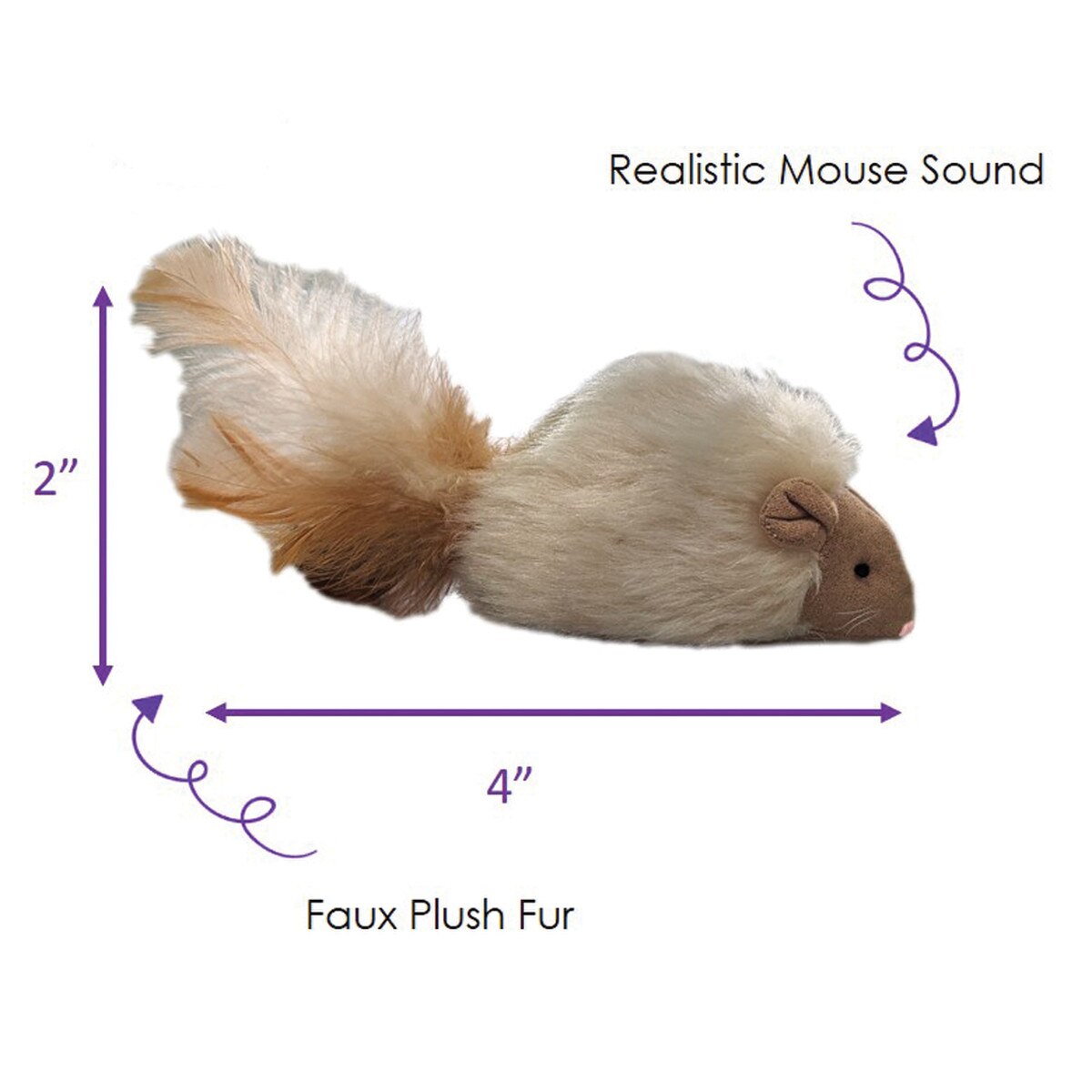 SPOT Squeakeeez Mouse with Catnip - Assorted Styles (4")