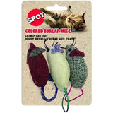 SPOT Colored Burlap Mice Cat Toy (3 Pack)