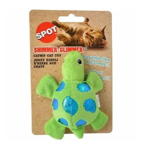 SPOT Catnip Cat Toy Shimmer Glimmer Turtle - Assorted Colors