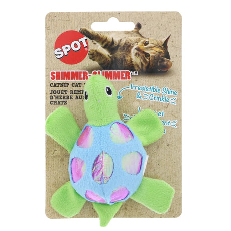 SPOT Catnip Cat Toy Shimmer Glimmer Turtle - Assorted Colors