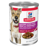 Science Diet Adult 1-6 Savory Stew with Beef & Vegetables Wet Dog Food (12.8oz can)