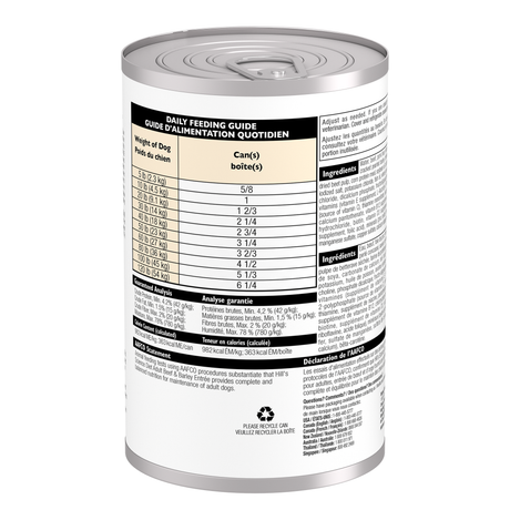 Dieta científica D Carne de res y cebada 13 oz