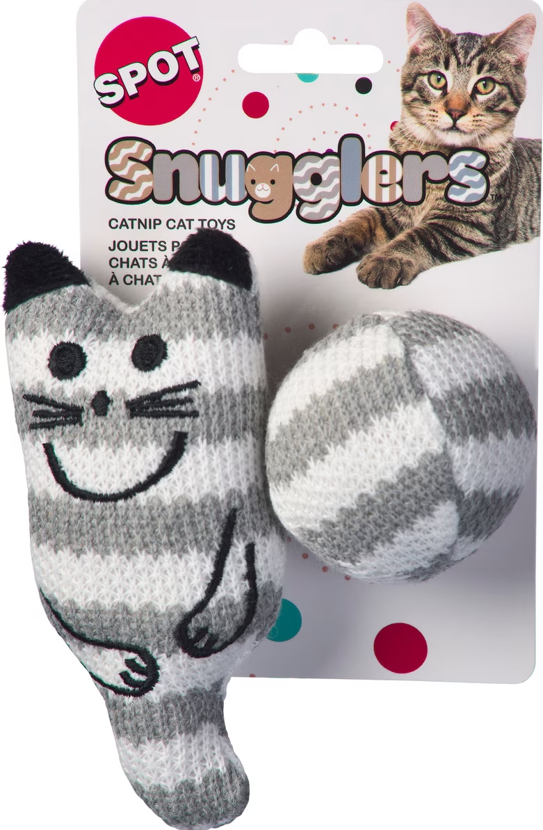 SPOT Snugglers Cat & Ball with Catnip Cat Toy