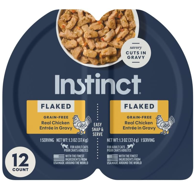 Instinct Flaked Grain-Free Chicken Entree Wet Cat Food (2.6oz Split Cup)