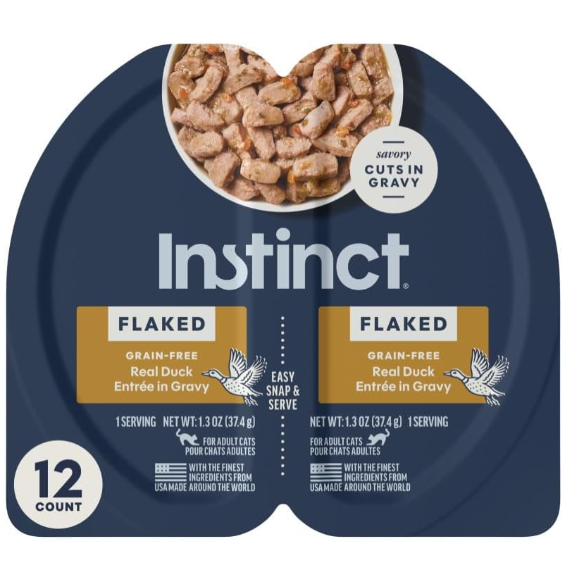 Instinct Flaked Grain-Free Duck Entree Wet Cat Food (2.6oz Split Cup)