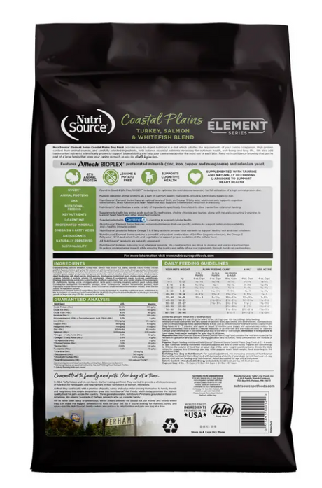 NutriSource Element Coastal Plains Turkey, Salmon & Whitefish Blend Dry Dog Food (4lb bag)