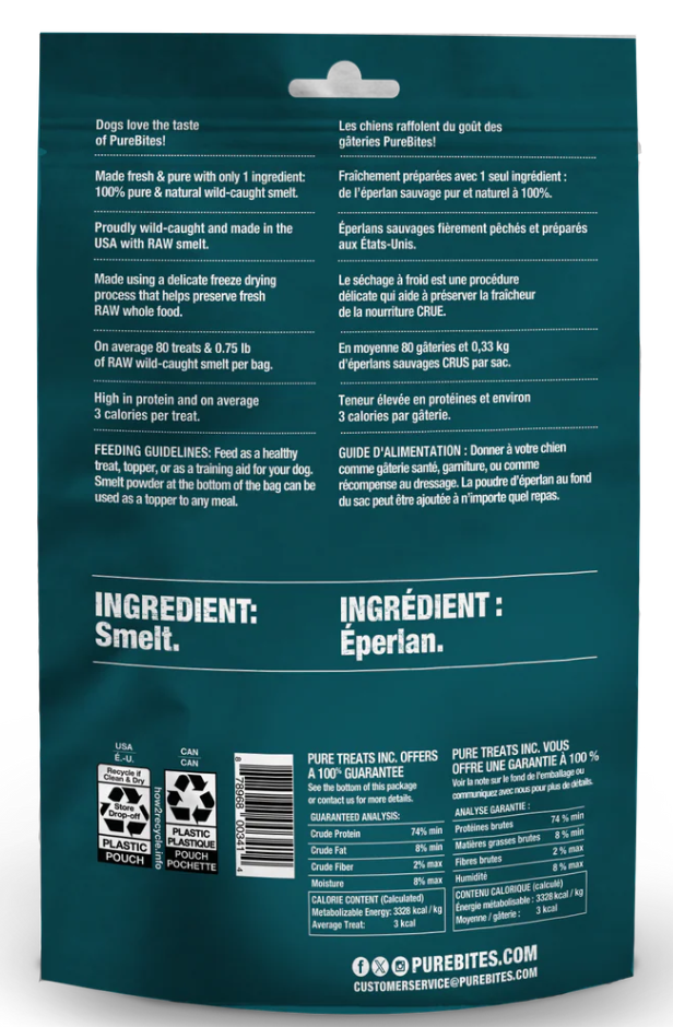 PureBites Freeze Dried Smelts Dog Treats (2.1oz)