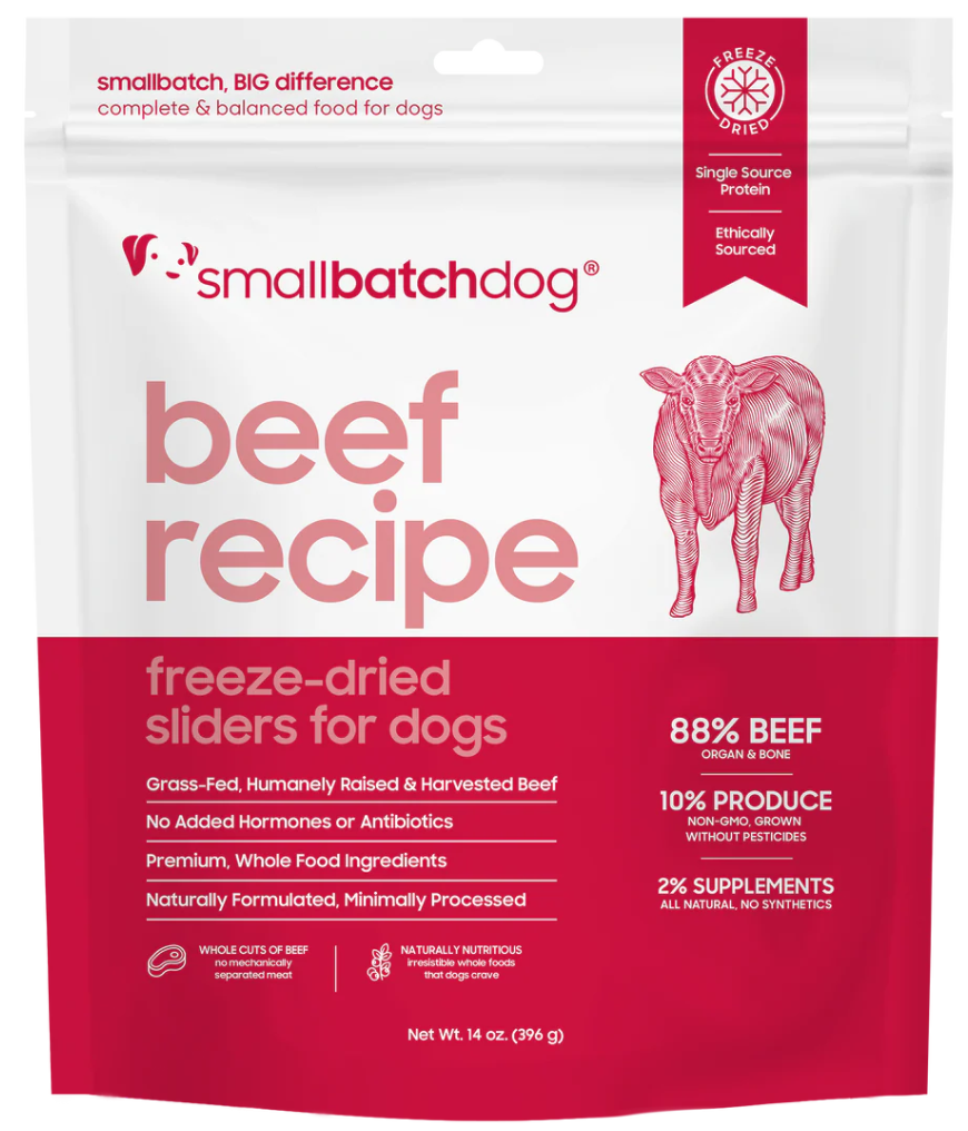 Comida para perros liofilizada en lotes pequeños BeefBatch Sliders