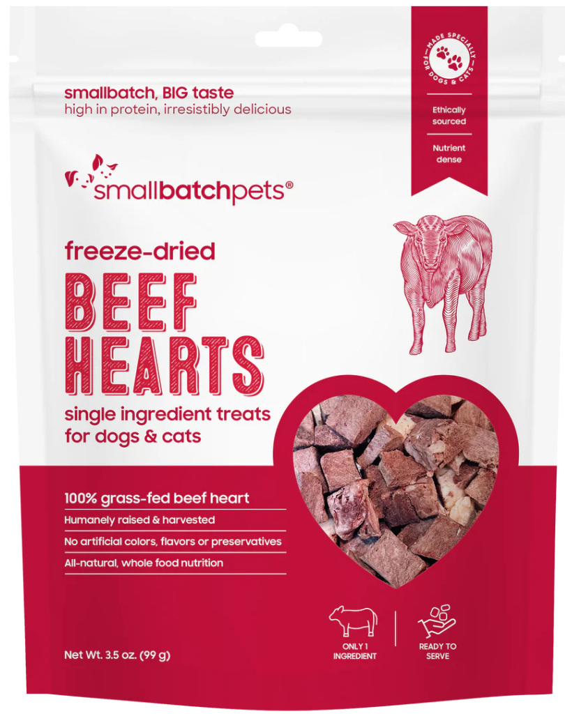 SmallBatch Freeze-Dried BeefHearts Dog  & Cat Treats