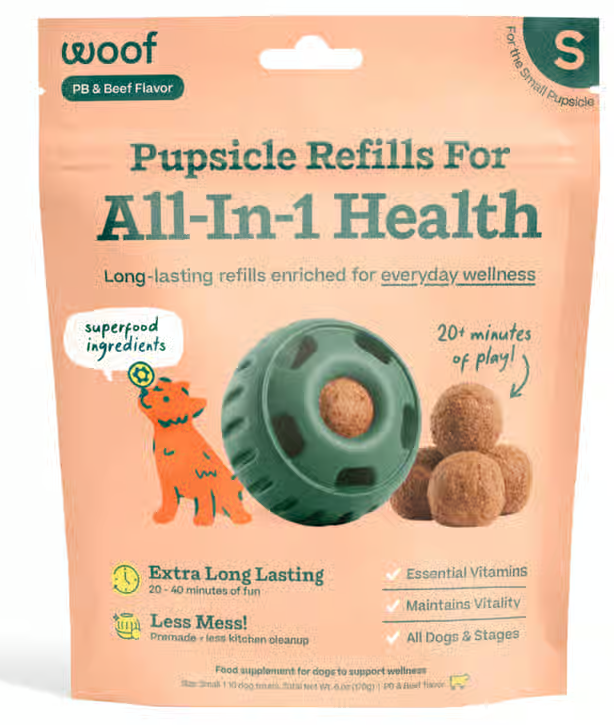 Woof Pupsicle Refills for All-In-1 Heakth (Small - 10 pack, 6oz)
