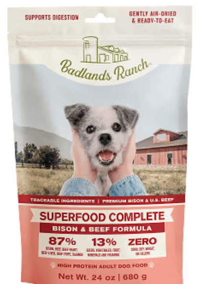 Badlands Ranch Dog Air Dried Superfood Complete Bison & Beef 24oz