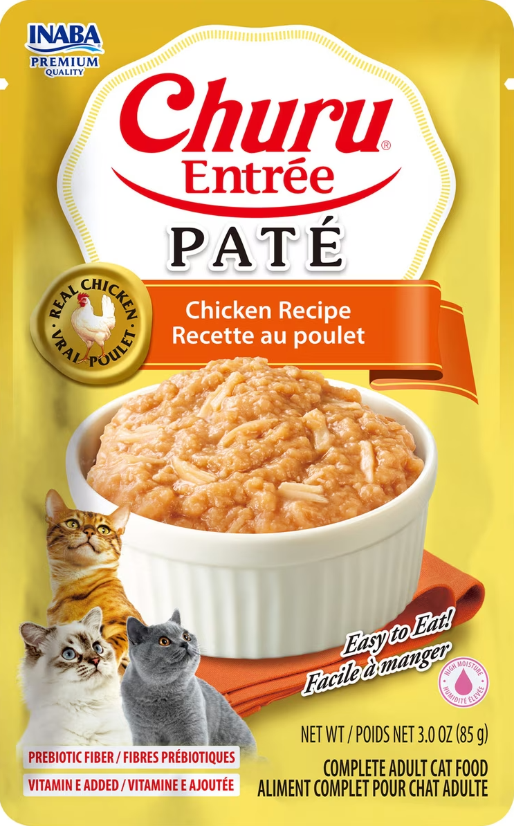 Inaba Churu Entree Chicken Pate Wet Cat Food (3oz pouch)