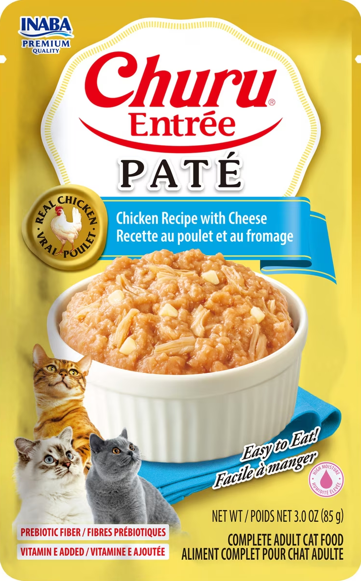 Inaba Churu Entree Chicken with Cheese Pate Wet Cat Food (3oz pouch)
