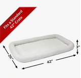 Midwest Quiet Time Soft White Fleece Bolster Bed 42''