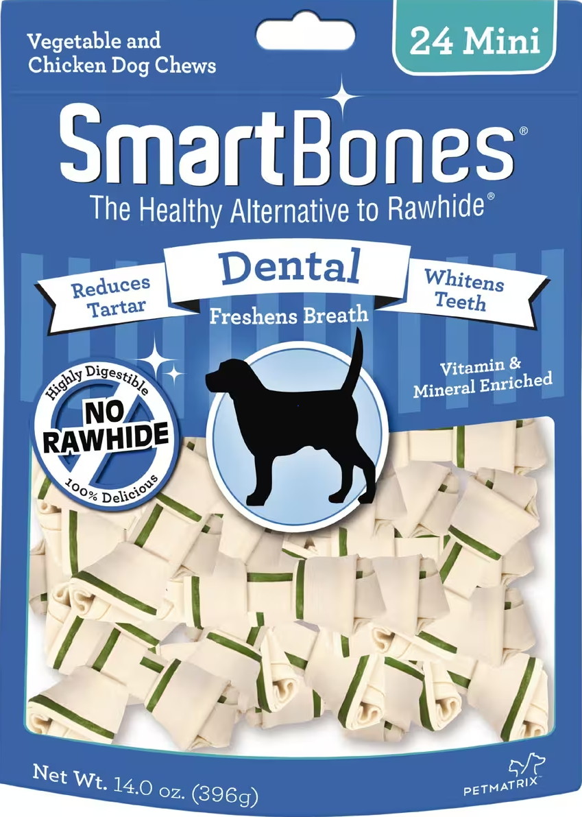 SmartBones Real Parsley Flavor Dental Dog Chews (Mini - 24 Pack)