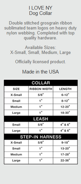 All Star Dogs I love New York Dog Collar (Small 8''-14'')