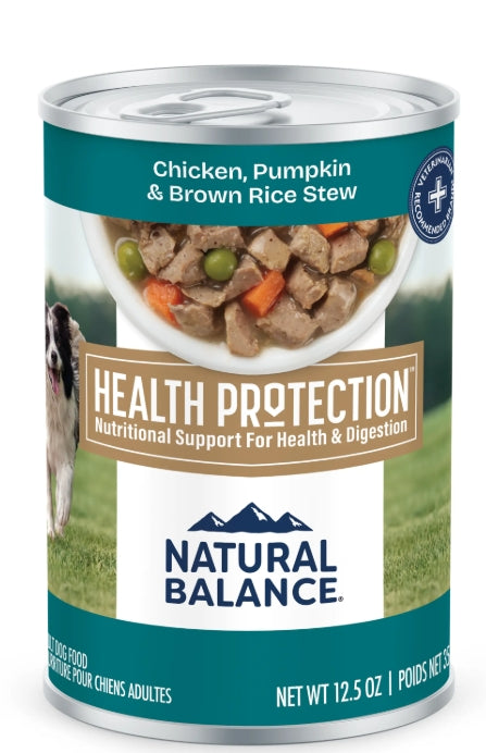 Natural Balance Health Protection Dog Wet Food Chicken, Pumpkin & Brown Rice Stew 12.5oz