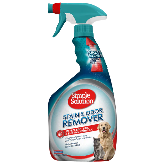 Simple Solution Stain & Odor Remover for Dogs & Cats (32oz Bottle)