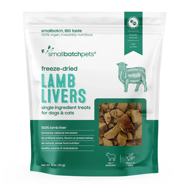 SmallBatch Freeze-Dried Dog Treats Lamb Livers 4oz