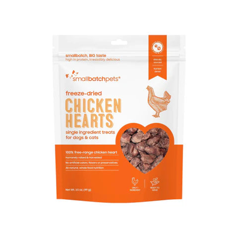SmallBatch Freeze-Dried Chicken Hearts Dog & Cat Treats