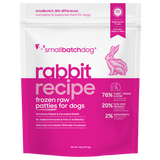 SmallBatch Frozen Raw Rabbit Sliders Dog Food (3lb)