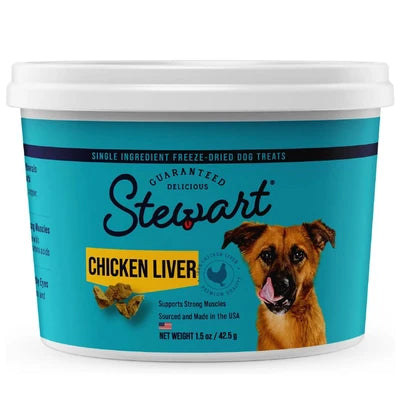 Stewart Freeze-Dried Chicken Liver Tub Dog Treats (1.5oz)