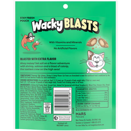 Temptations Wacky Blasts Nautical 'Nip Salmon, Shrimp & Catnip Cat Treats (3oz bag)