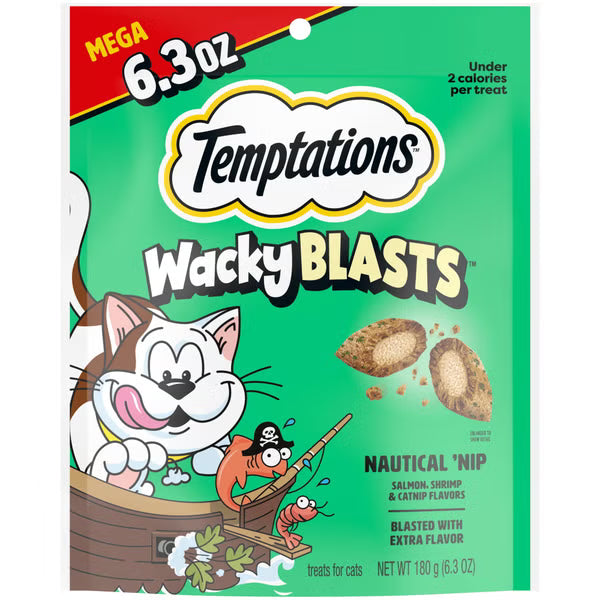 Temptations Wacky Blasts Nautical 'Nip Salmon, Shrimp & Catnip Cat Treats (3oz bag)