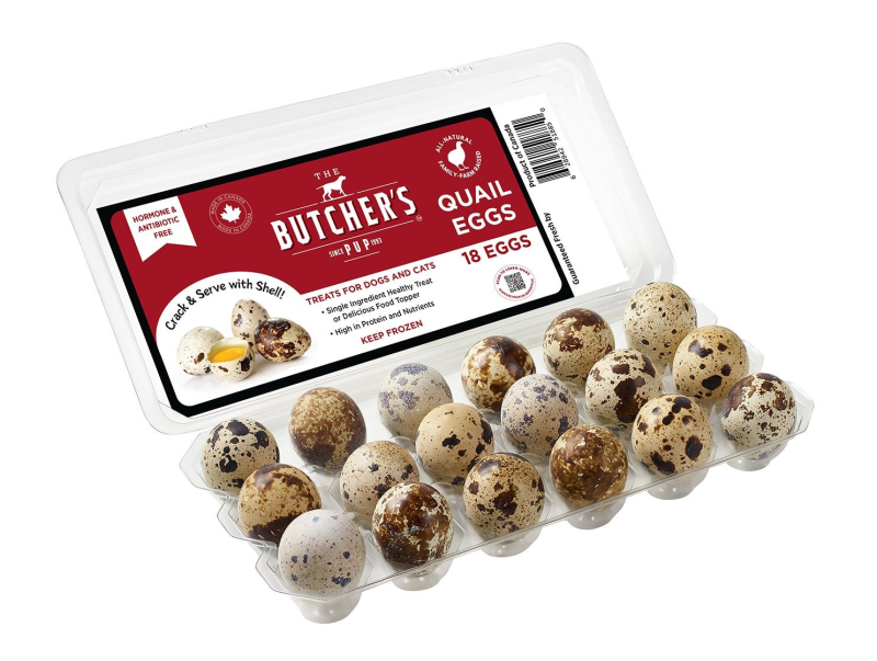 The Butcher's Pup Farm Fresh Quail Eggs Frozen Raw Dog Treats (18 Count)