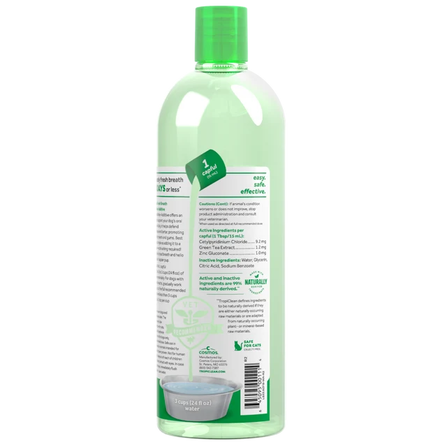 Solución para la salud dental Tropiclean D Fresh Breath de 8 oz