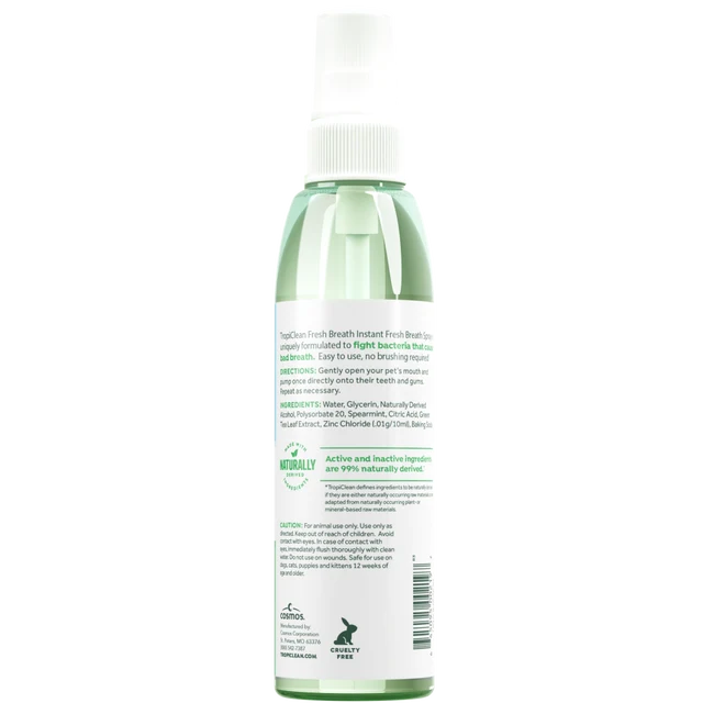Tropiclean Fresh Breath Oral Care Spray for Dogs & Cats (4oz)