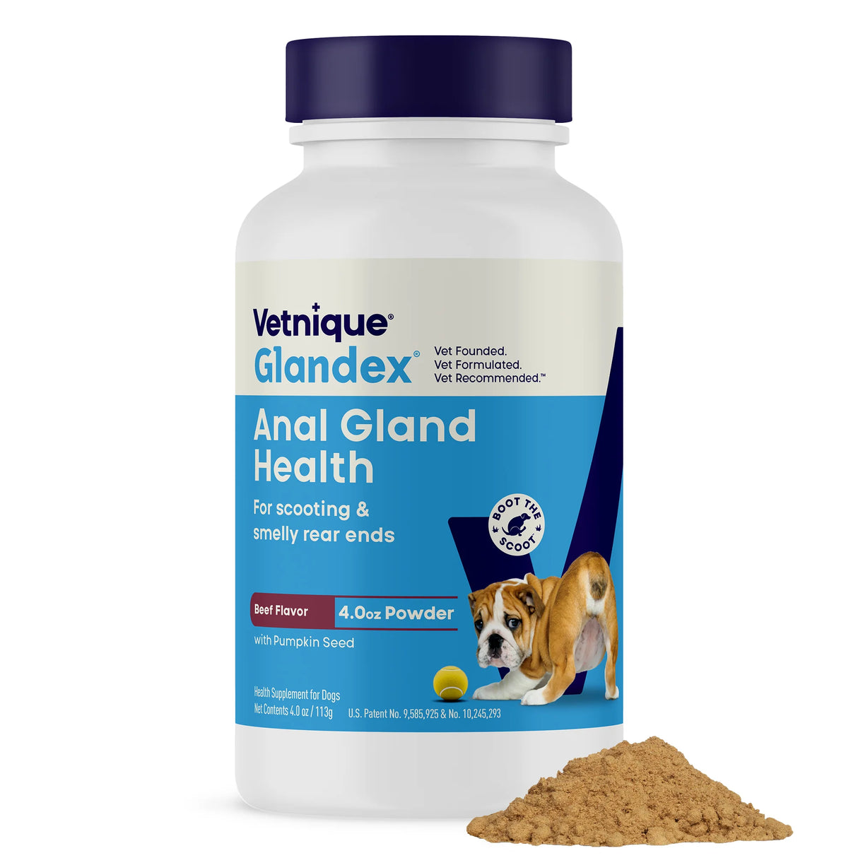 Vetnique Glandex Anal Gland Health Beef Powder Supplement for Dogs (4oz)