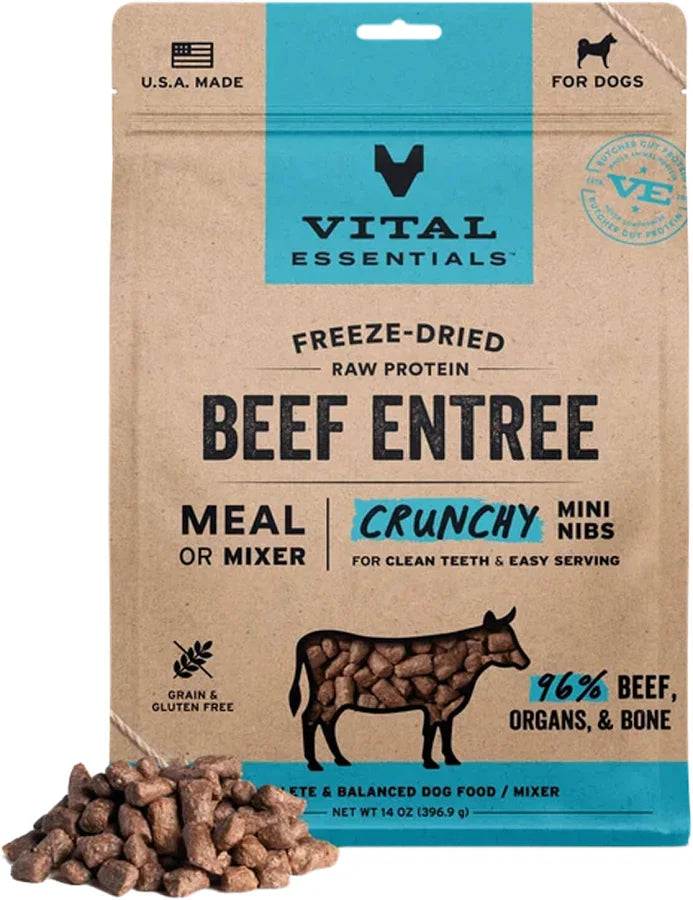 Vital Essentials Raw Beef Mini Nibs Freeze-Dried Dog Food (5.5 oz)