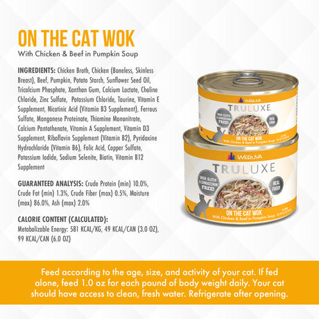 Weruva TruLuxe On The Cat Wok Chicken & Beef in Pumpkin Soup Wet Cat Food (6oz)