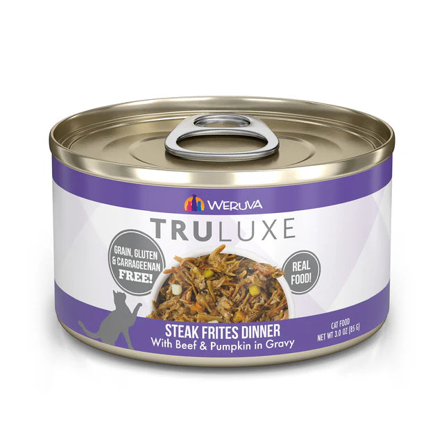 Weruva Cat Wet Food TruLuxe Steak Frites Beef & Pumpkin in Gravy 3oz