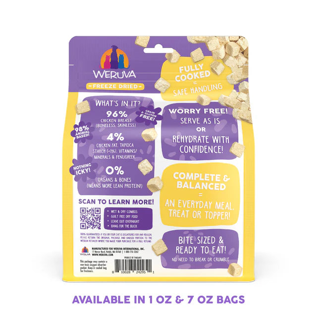 Weruva Freeze-Dried  Paw Lickin' Chicken Cooked Cat Food (7oz bag)