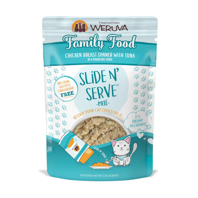 Weruva SnS Family Food Chicken Breast with Tuna Paté in a Hydrating Puree Wet Cat Food (2.8oz Pouch)