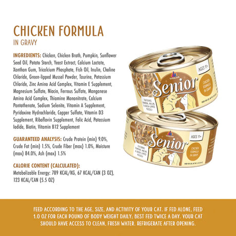 Weruva Cat Wet Food Senior Chicken in Gravy 3oz
