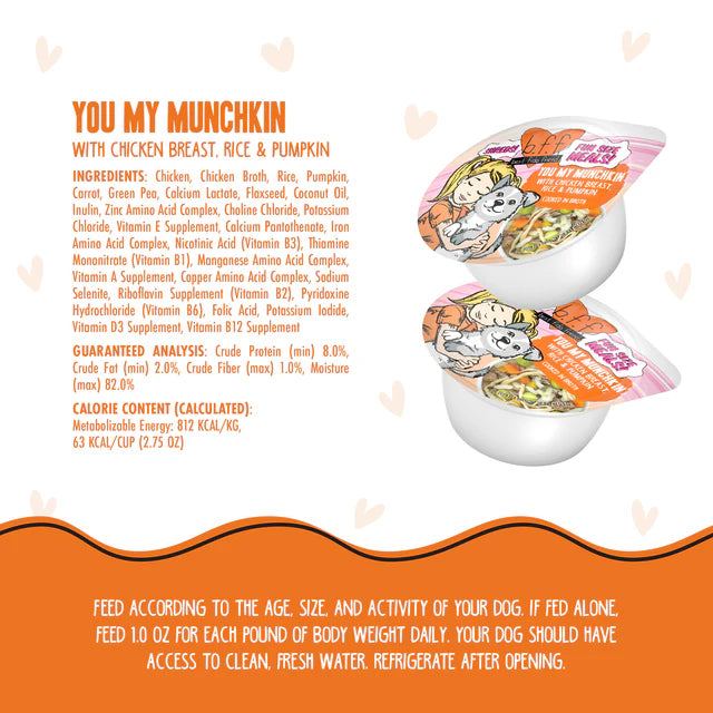 Weruva Dog BFF You My Munchkin Chicken, Rice & Pumpkin Cup 2.7oz
