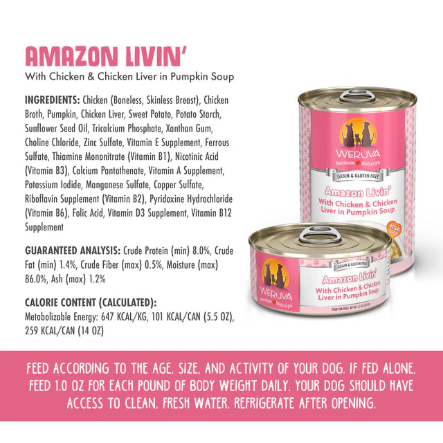 Weruva D Classic Amazon Liver Chicken/Chicken Liver in Pumpkin Soup 5.5oz