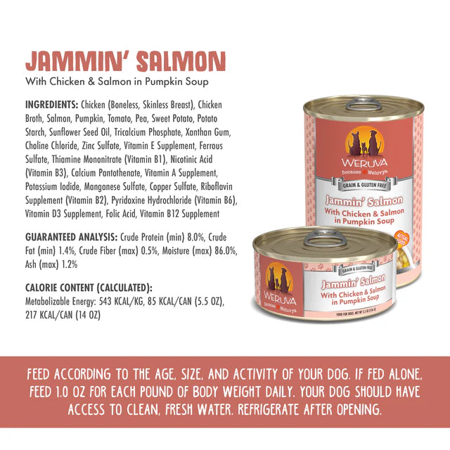 Weruva D Classic Jammin' Salmon Pollo/Salmón en salsa 5.5oz