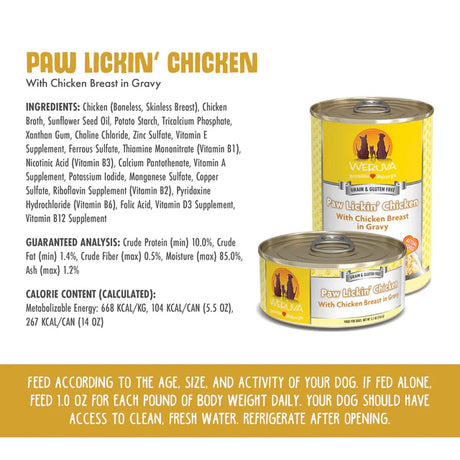Pollo Weruva D Classic para chuparse las patas en salsa, 5,5 oz